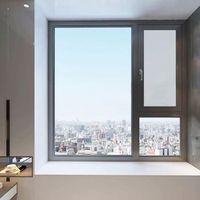 Ventana Abatible y Giratoria de Aluminio con Aislamiento Acústico, Rotura de Puente Térmico, Doble Capa de Vidrio Templado y Pantalla Magnética Personalizada