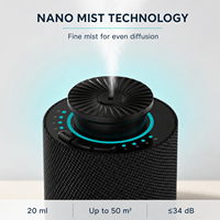 Nébuliseur d'huiles essentielles pour voiture 20 ml, diffuseur d'arômes à brume fine, Bluetooth, minuterie, lumière d'ambiance pour espaces compacts, silencieux 34 dB, 50 m³