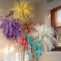 Décoration de mariage : Herbe artificielle paon, herbe à plumes volantes, fausses fleurs, herbe de phénix en plastique, roseaux style feux d'artifice