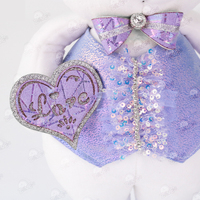 Zaves élégant violet princesse robe ours en peluche fille ornement doux fête de mariage faveur cadeau fabricant mariage ours poupée