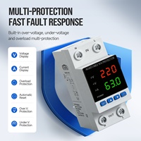 Nouveau Protecteur de surtension, sous-tension et surintensité monophasé réglable à deux relais 63A 80A 110V 230V