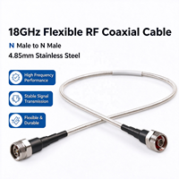 Câble coaxial RF flexible haute performance 18 GHz en acier inoxydable de 4,85 mm, connecteur N mâle vers N mâle pour système RF d'instrument de test
