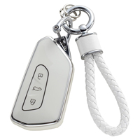 Coque de clé de voiture noire à bord argenté, incrustation de diamants et porte-clés mousqueton, best-seller transfrontalier sur Amazon