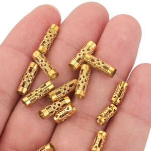 Hollow Tube Spacer <b>Beads</b> | 18K PVD Gold Plated Stainless Steel 3mm Hole Barrel <b>Beads</b> for DIY <b>Bracelet</b> Necklace <b>Making</b> - Product Image 3
