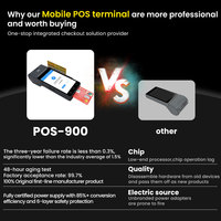 Terminal POS Móvil POS-900 con Bluetooth 4G, NFC, GMS, Android 12, Pantalla de 5.5 Pulgadas, Impresora, Escáner de Códigos QR, Caja Registradora
