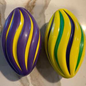 Joylit Promosi penuh warna logo kustom Mardi Gras 7 "PU busa lembut bola Rugby bola Amerika sepak bola berbentuk stres bola - Product Image 5