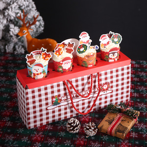 Mới Giáng sinh cupcake cupcake hộp nhiều lớp trong suốt dày hạnh phúc tháp nướng tráng miệng đứng - Product Image 2