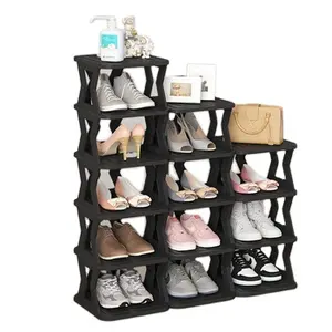 Schuh ablage Regale Diy Multilevel Kunststoff Schuh Vitrine Platz sparen Organizer Wohnzimmer Schuhe Lager regale