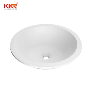 Évier de salle de bain encastré en surface solide certifié CE pour projet d'appartement - Product Image 2