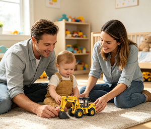 Popolare Giocattolo da Costruzione Realistico 1:16 con Inerzia, Escavatore a Quattro Ruote, Bulldozer, Gru Cingolata con Luci e Suoni, Veicolo di Simulazione - Product Image 1