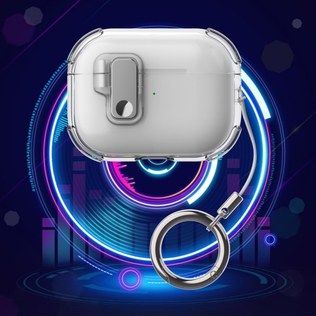 Transparent Lock Button Design Case for Airpods Pro 3 Pro 2 Shockproof Supports Wireless Charging Earphone Case for Airpods 4 3