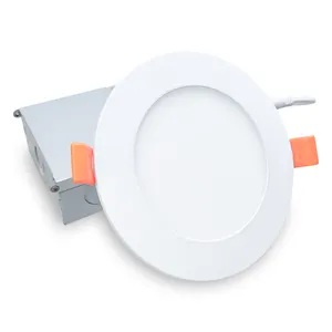 Interruptor de pared negro Luz de techo CCT Cambio 6 pulgadas 12W LED Panel de luz súper delgada con caja de conexiones