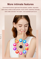 Montre connectée AMOLED pour femmes avec bracelet en alliage d'aluminium, suivi d'activité, moniteur de fréquence cardiaque et de cycle menstruel, charge magnétique