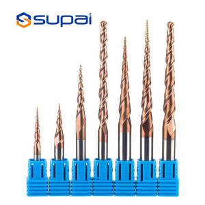 Supal Rắn Carbide HRC 50 2 Sáo Côn Bóng Mũi <span class=keywords><strong>End</strong></span> <span class=keywords><strong>Mill</strong></span> Shank 6Mm Cho 3D Khắc Khoan Bit Công Cụ Chế Biến Gỗ - Product Image 1