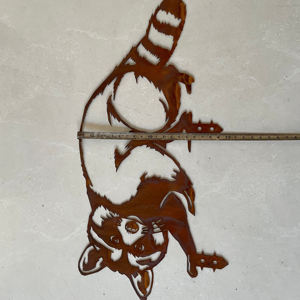 Metal Raccoon Animal Shape Garden Ornament Outdoor Decor Weather Resistant Painted Finish Deck Mount - Product Image 5