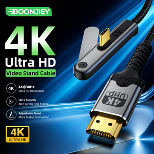 Cavo HDTV Doonjiey 4K placcato oro Type-C con supporto <span class=keywords><strong>per</strong></span> telefono 2-in-1, cavo intrecciato <span class=keywords><strong>per</strong></span> fotocamera, TV, laptop, 30Hz - Product Image 2