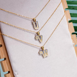 Stile donna in acciaio inox semplice anno serpente 26 alfabeto inglese collana ciondolo forma croce vendita calda commercio estero - Product Image 1