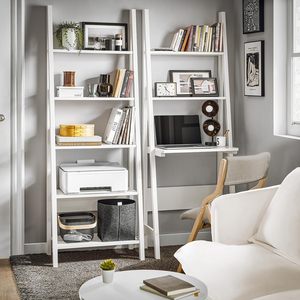 <strong>Ladder</strong> <strong>Desk</strong> with <strong>Shelves</strong> Wall <strong>Desk</strong> for Small Space Secretary <strong>Desk</strong> Workstation Dresser <strong>Shelf</strong> Freestanding Bookshelf - Product Image 3