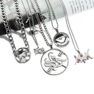 Collar de diamantes de acero inoxidable personalizado para hombres collares de pareja - Product Image 1