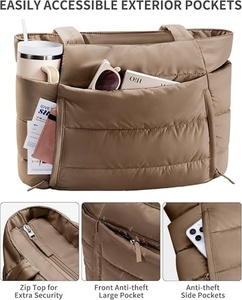 Borsa Tote Imbottita RTS per Donne, Borsa da Lavoro Leggera, Borsa a Tracolla, Borsa per Computer da 15.6 Pollici, Regalo Ideale per Signore, Marrone - Product Image 5