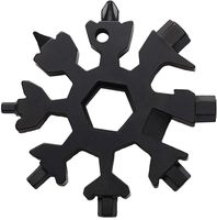 Outils multifonctions 18 en 1 Porte-clés flocon de neige Outil multi-poches pour vélo Réparation d'urgence du vélo Tournevis