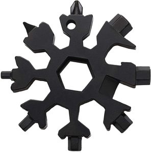 Outils multifonctions 18 en 1 Porte-clés flocon de neige <span class=keywords><strong>Outil</strong></span> multi-poches pour vélo Réparation d'urgence du vélo Tournevis - Product Image 5