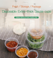 Gobelet carré jetable à paroi simple en PET/PS/PP transparent épais pour sauces, emballage à emporter, mini-récipient à dessert, sirop d'érable