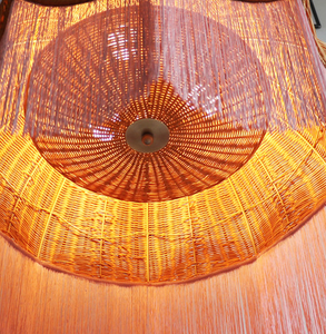 Lustre en rotin personnalisable avec pampille, lampe suspendue moderne pour restaurant, décoration de cuisine, plafonnier LED, <span class=keywords><strong>abat</strong></span>-<span class=keywords><strong>jour</strong></span> tressé - Product Image 2