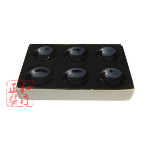 Masakazu Ceramic Colorimetric Plate 6 Hole 12 Cavity White Black <b>Square</b> Flat Bottom Lab Microplate - Product Image 2