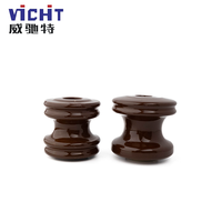 Aisladores de Porcelana de Bajo Voltaje de Alta Calidad, Estándar IEC ANSI, 53-3, Color Marrón
