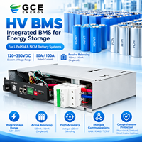 Sistem Manajemen Baterai GCE HV DIY BMS 30S-75S 100A 50A 64S 120-350V Master Slave LiFePO4 Tegangan Tinggi