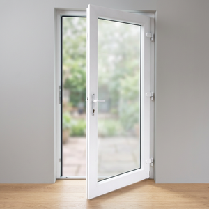 ประตูบานเปิดกระจก UPVC ยี่ห้อ HOFFEN ขนาด 81x205 ซม. กันเสียง กันน้ำ ป้องกันความร้อน ผลิตในประเทศไทย สำหรับใช้ในซูเปอร์มาร์เก็ตและอพาร์ทเม้นท์ - Product Image 2