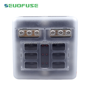 <span class=keywords><strong>Porte</strong></span>-fusible étanche 6 voies <span class=keywords><strong>12V</strong></span> de qualité supérieure Indicateur d'avertissement LED Boîte de bloc de <span class=keywords><strong>fusibles</strong></span> à 6 circuits avec bornes négatives - Product Image 3