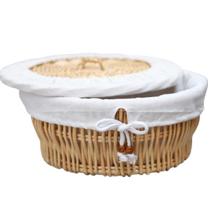 Wicker Picnic <strong>Basket</strong> with Handle Handmade Natural Willow Storage <strong>Basket</strong> <strong>Hamper</strong> <strong>Kit</strong> for Kitchen Bathroom Tools-Custom Logo Option - Product Image 4