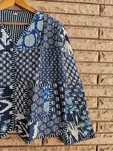 Women's Regular Size Floral Block Print Cotton Quilted Winter Jacket Bohemian Ethnic Wear for Women Stylish Gift for Her - Product Image 4