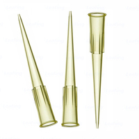 Pipettes compte-gouttes, fournitures de laboratoire médical, vente en gros, universelles, jaunes, 200 ul, embouts de pipette en boîte