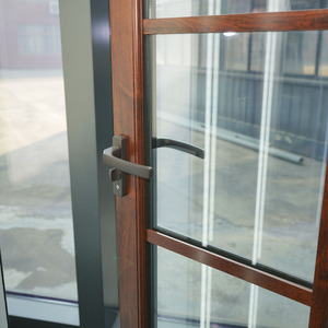 Système de porte à battant en verre moderne européen pour intérieur français, cadre en alliage d'aluminium, isolation phonique, étanchéité aux intempéries - Product Image 5