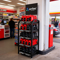 Exhibidor de Aceite de Motor Metálico con Logotipo Personalizado de Fábrica OEM ODM, Estante de Exhibición de Lubricantes, Soporte de Exhibición de Aceite de Motor para Cadenas de Tiendas