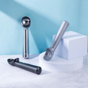 Cuillère à café en alliage d'aluminium antiadhésive et anti-gel, multi-tailles, monobloc, mini cuillère à glace ronde pour usage domestique - Product Image 3