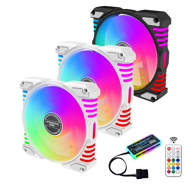 LOVINGCO0L White Rgb Fan Customized LOGO for Cpu Cooling Fan 12025mm Computer  Wireless Fan With air Cooler Argb With