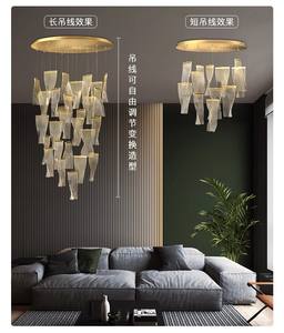 Lustre LED créatif postmoderne éclairage Duplex escalier rotatif Guide de lumière lampe suspendue salon Luminaires réglables - Product Image 2