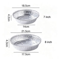 Barquettes rondes jetables en aluminium de qualité alimentaire, épaisses, pour friteuse à air, barbecue, four et cuisson des fruits de mer