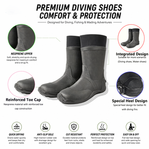 Botas de Buceo de Neopreno Vulcanizado de 5mm, Impermeables, con Soporte para el Tobillo y Suela Antideslizante, para Agua Fría - Product Image 4