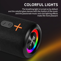 Cyboriss S10 Speaker Bluetooth portabel, pengeras suara 3D Bass Stereo IPX6 tahan air cocok TWS kotak Boom lampu warna-warni