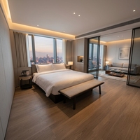 Ensemble de meubles de chambre d'hôtel de luxe 3-5 étoiles en bois massif, lit king-size ou queen-size, mobilier d'hôtellerie sur mesure