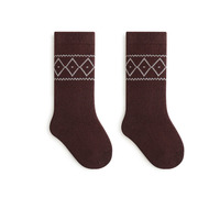 Chaussettes pour bébés de 0 à 8 ans, vêtements d'automne et d'hiver pour enfants, chaussettes tricotées confortables sans couture, chaussettes en coton à motifs géométriques