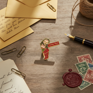 Badge en métal personnalisé, design de <span class=keywords><strong>personnage</strong></span> de dessin animé, je l'ai vu, lettre anglaise personnalisée, badge en métal créatif - Product Image 2