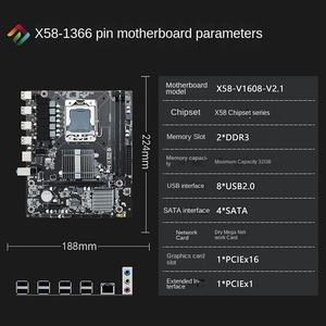 มาเธอร์บอร์ด ATX 1366พิน <span class=keywords><strong>X58</strong></span>อินเทลใหม่พร้อมหน่วยความจำ DDR3สองช่องสัญญาณรองรับโปรโตคอล NVMe สำหรับการเล่นเกมและคอมพิวเตอร์ตั้งโต๊ะสำนักงาน - Product Image 4