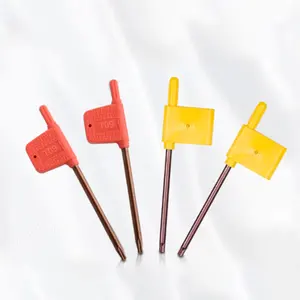 Kunci pas Torx, warna kuning dan merah tipe bendera tombol TORX