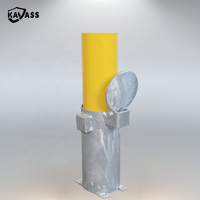 Borne de sécurité amovible KAVASS à verrouillage interne, poteau de sécurité jaune en acier haute visibilité anti-choc pour parking